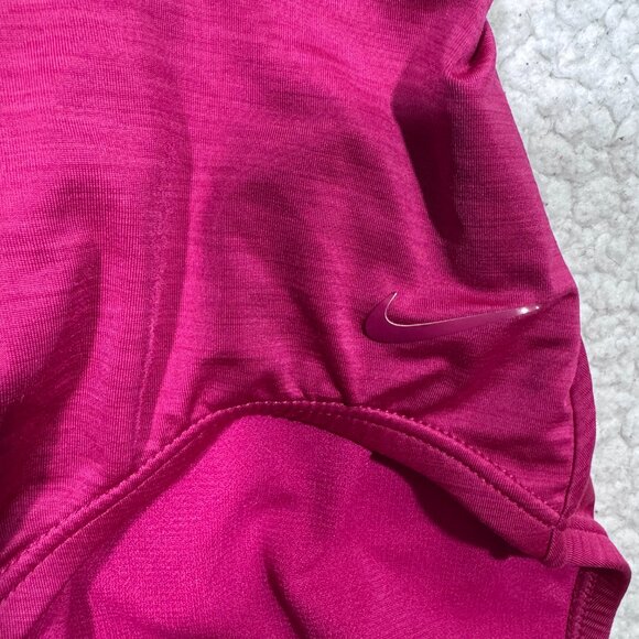 Nike Womens One Piece Swim Suit sz XL Stretch Dark Pink Key Hole Bathing Suit - Picture 3 of 6
